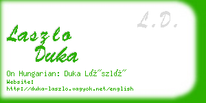 laszlo duka business card